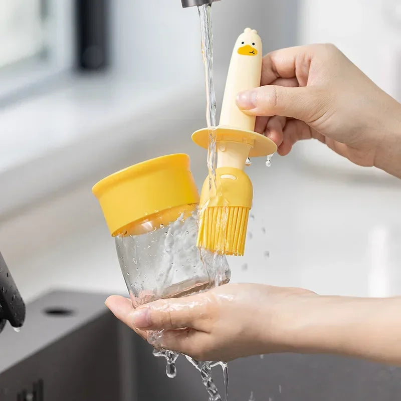 Silicone Bottle Kitchen Pancake Baking Silicone Brush Heat-resistant Glass Oil Brush Bottle Bread